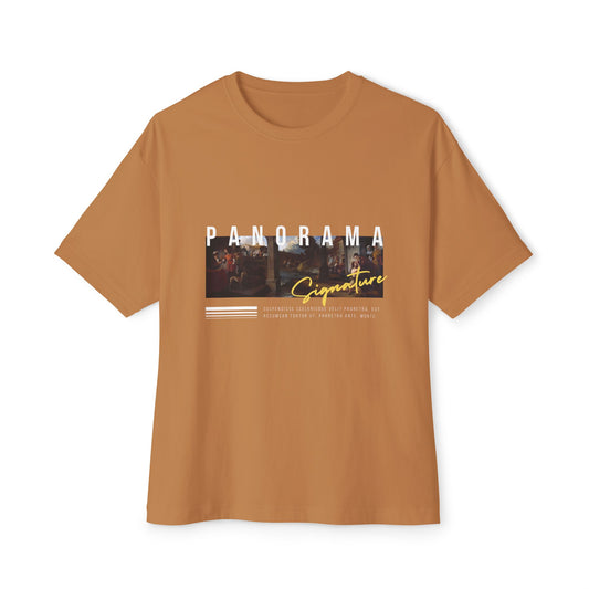 Panorama Signature Graphic Tee — Vintage Band Photo Box Logo T-Shirt