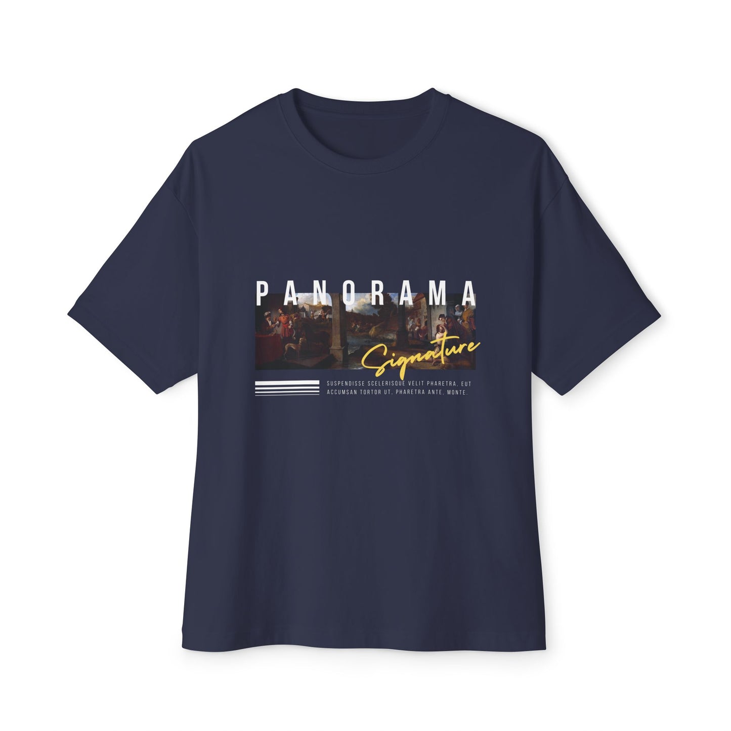 Panorama Signature Graphic Tee — Vintage Band Photo Box Logo T-Shirt