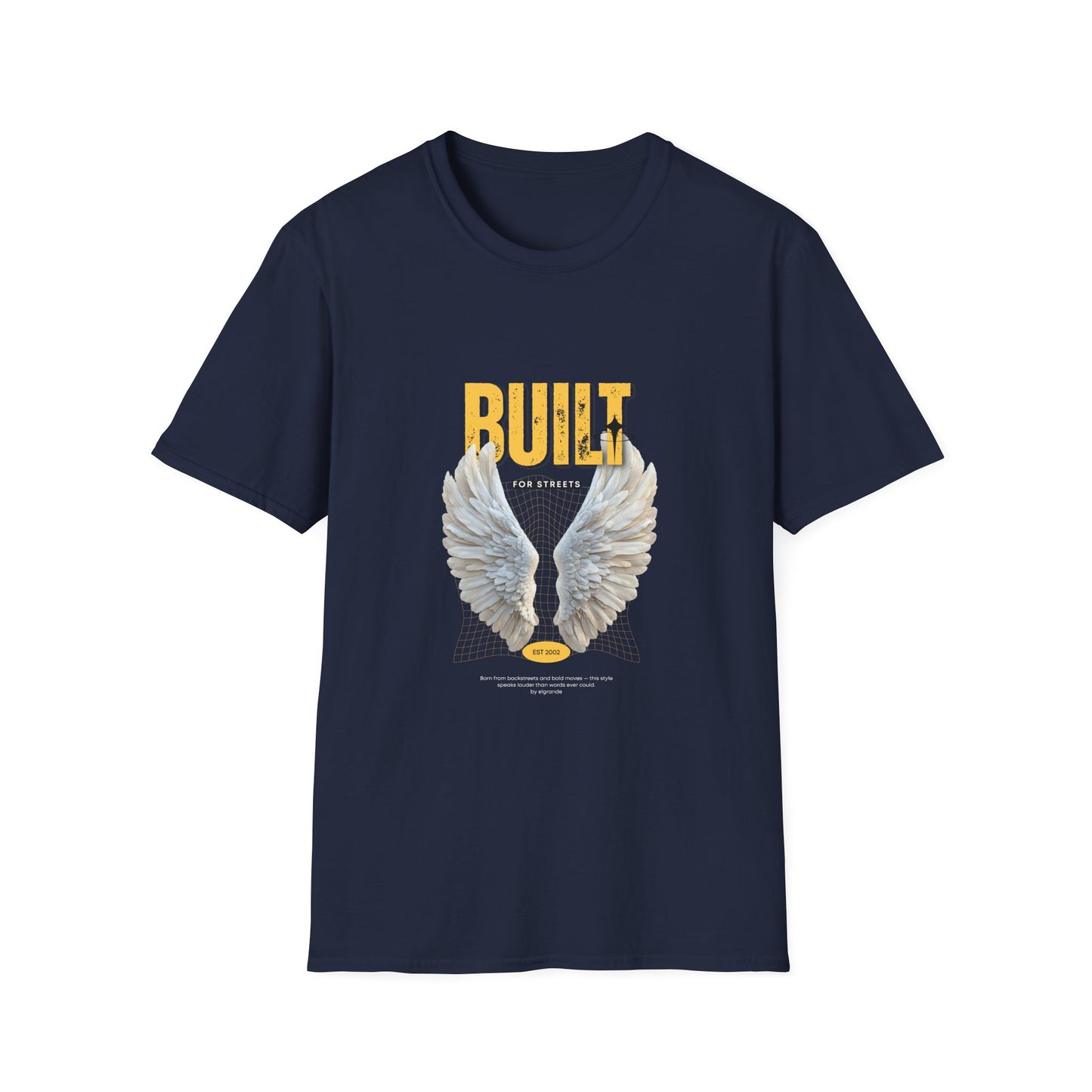Built For Streets T-Shirt — Bold Urban Graphic with Angel Wings
