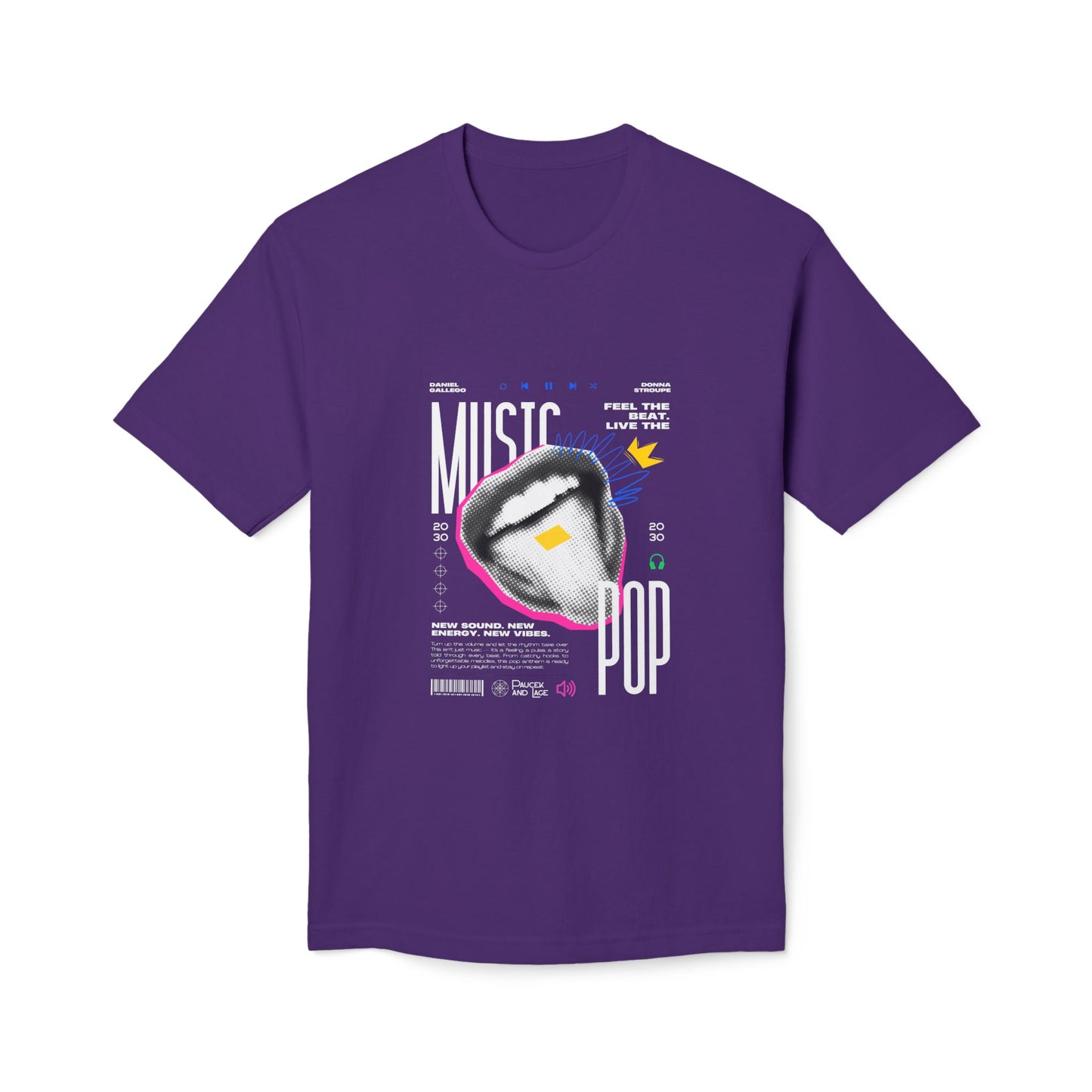 Music Pop T-Shirt — Retro Headphones Graphic Tee