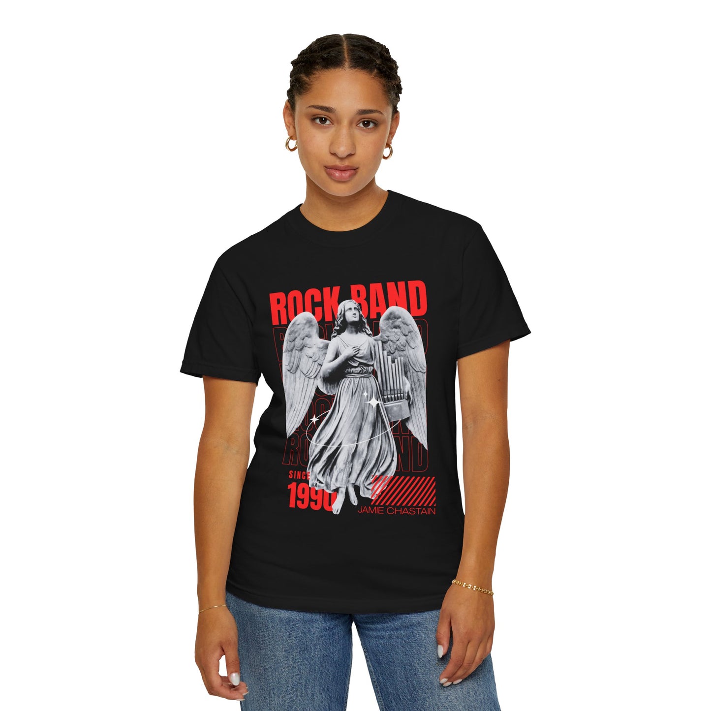 Rock Band Angel Graphic T-Shirt — Vintage 1990s Band Tee