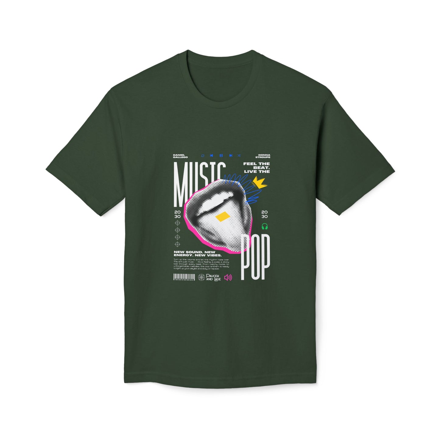 Music Pop T-Shirt — Retro Headphones Graphic Tee