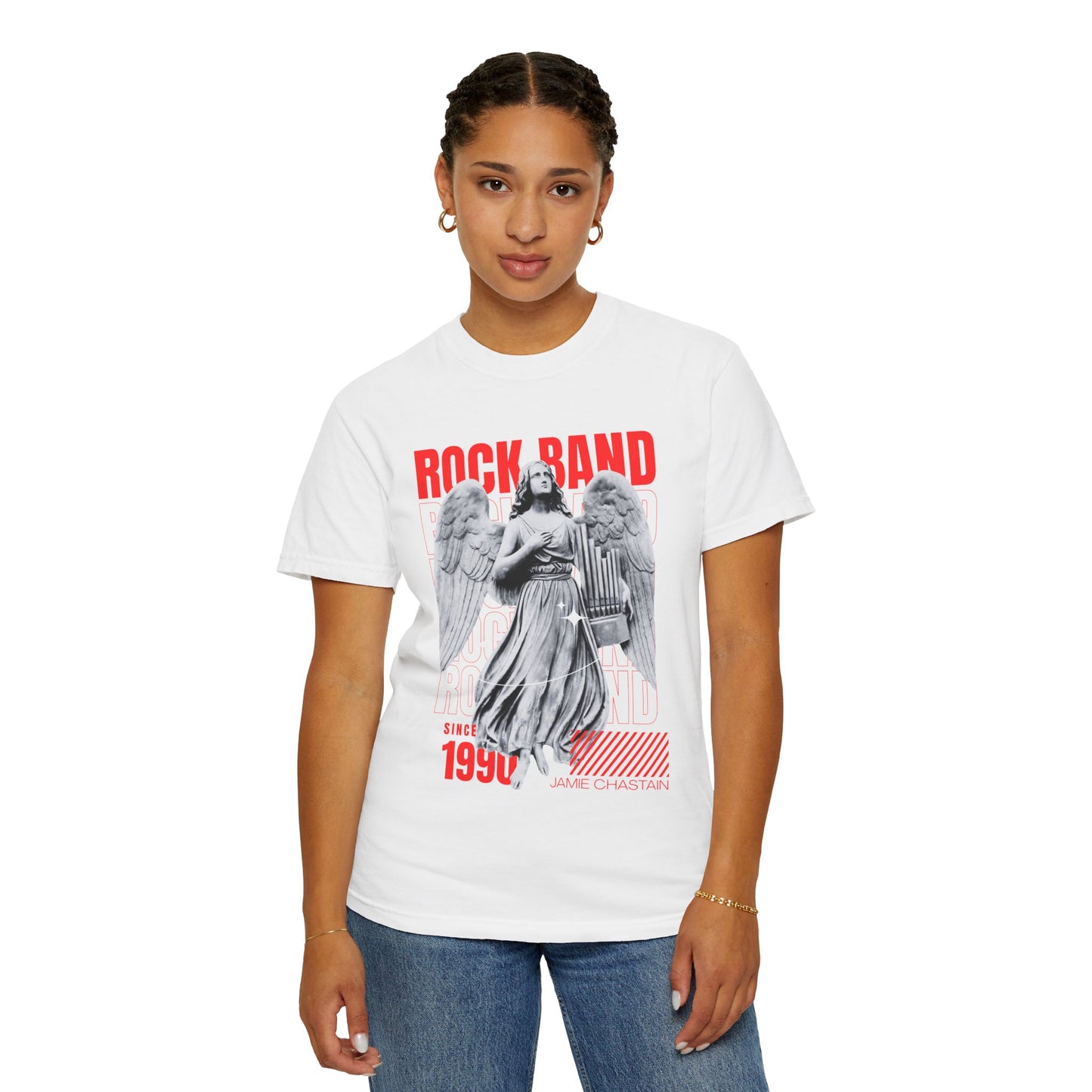 Rock Band Angel Graphic T-Shirt — Vintage 1990s Band Tee