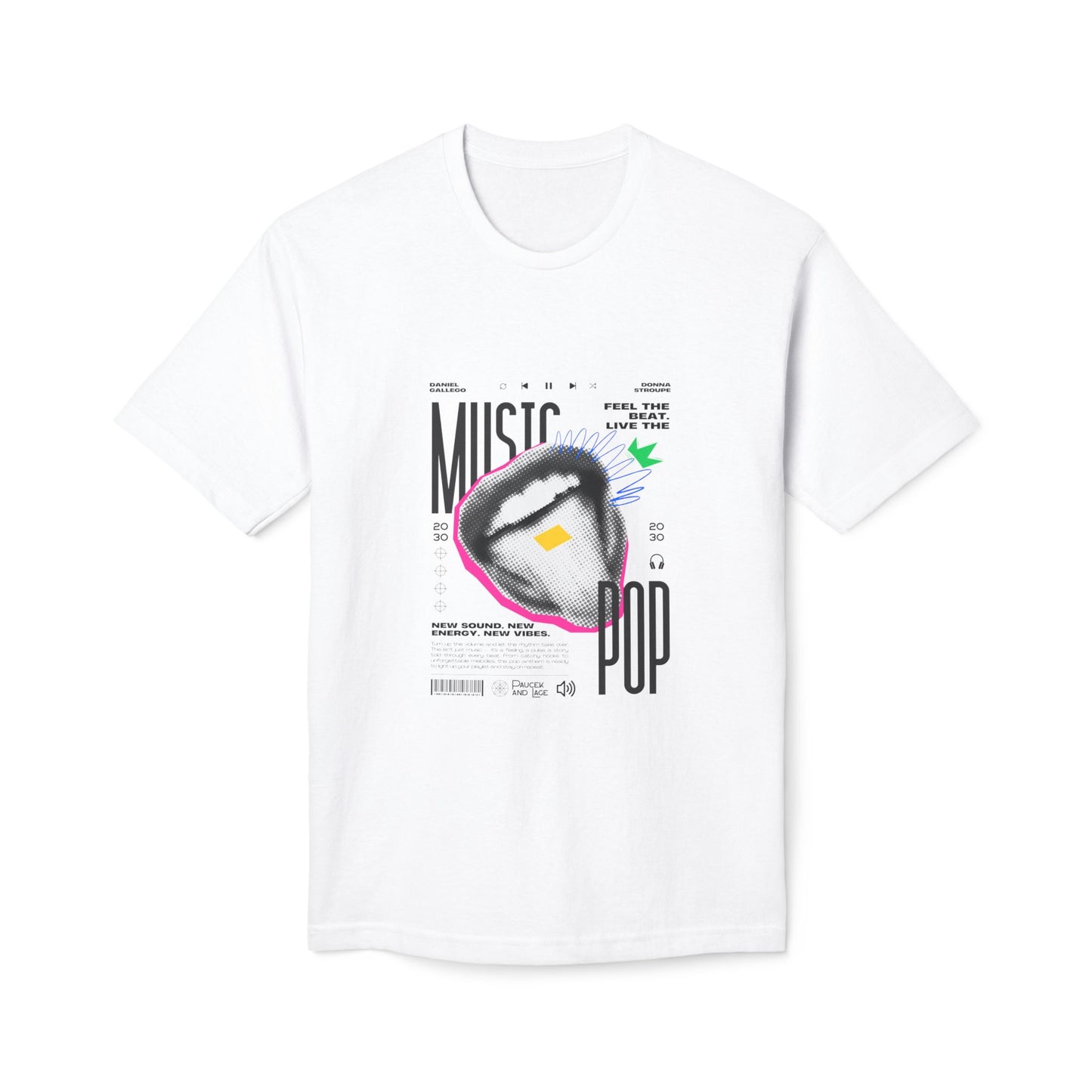 Music Pop T-Shirt — Retro Headphones Graphic Tee
