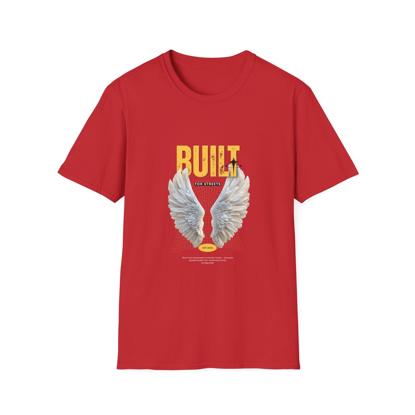Built For Streets T-Shirt — Bold Urban Graphic with Angel Wings