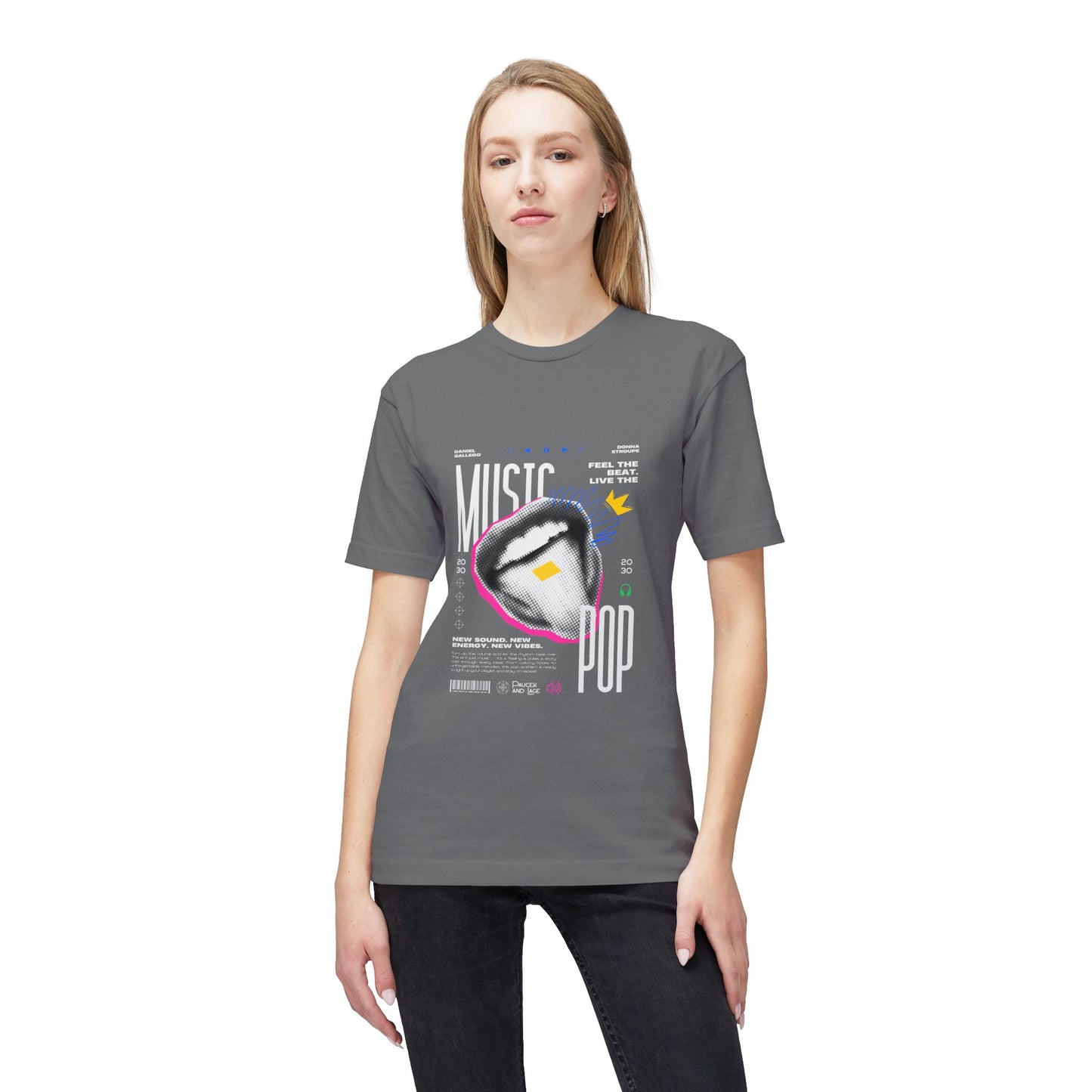 Music Pop T-Shirt — Retro Headphones Graphic Tee