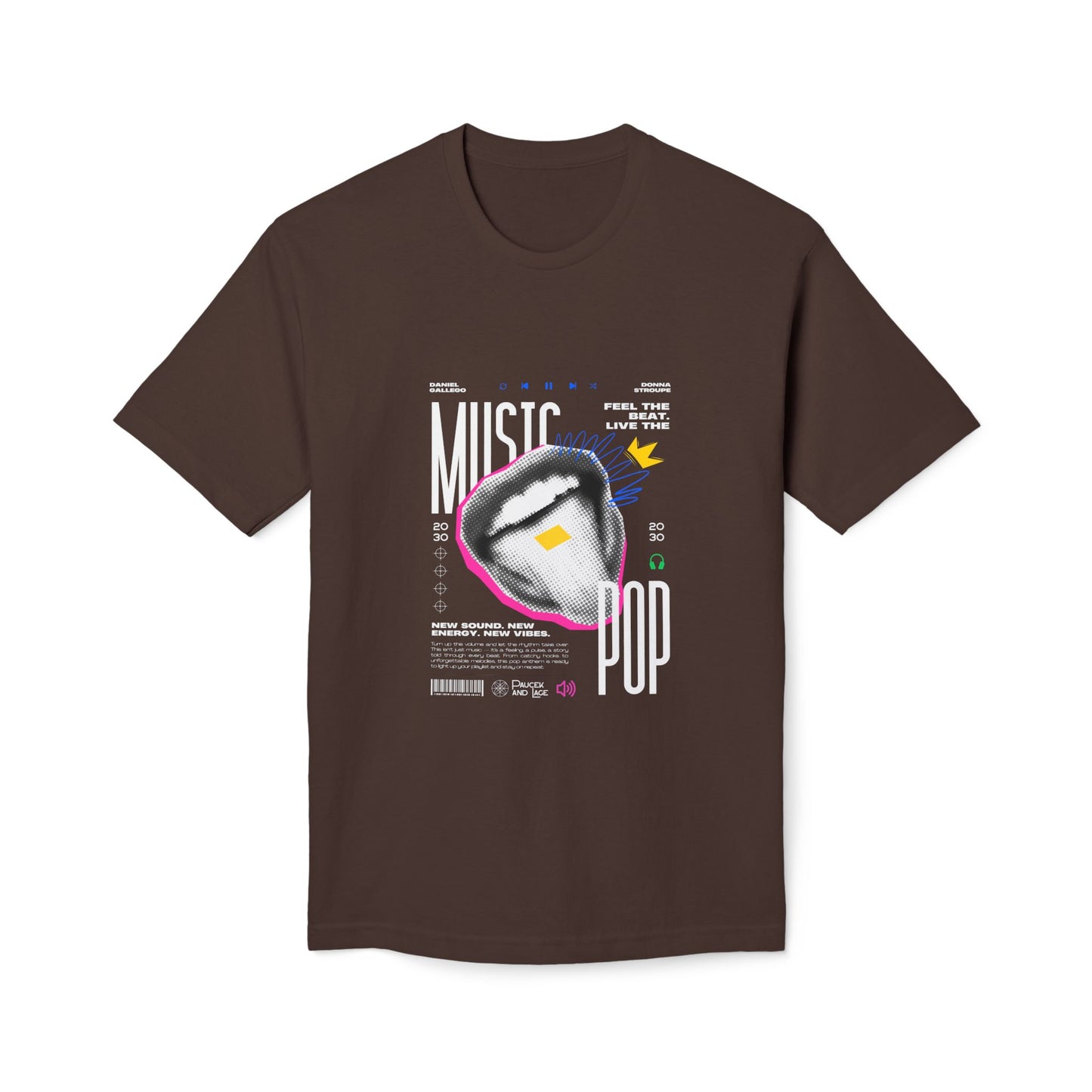 Music Pop T-Shirt — Retro Headphones Graphic Tee
