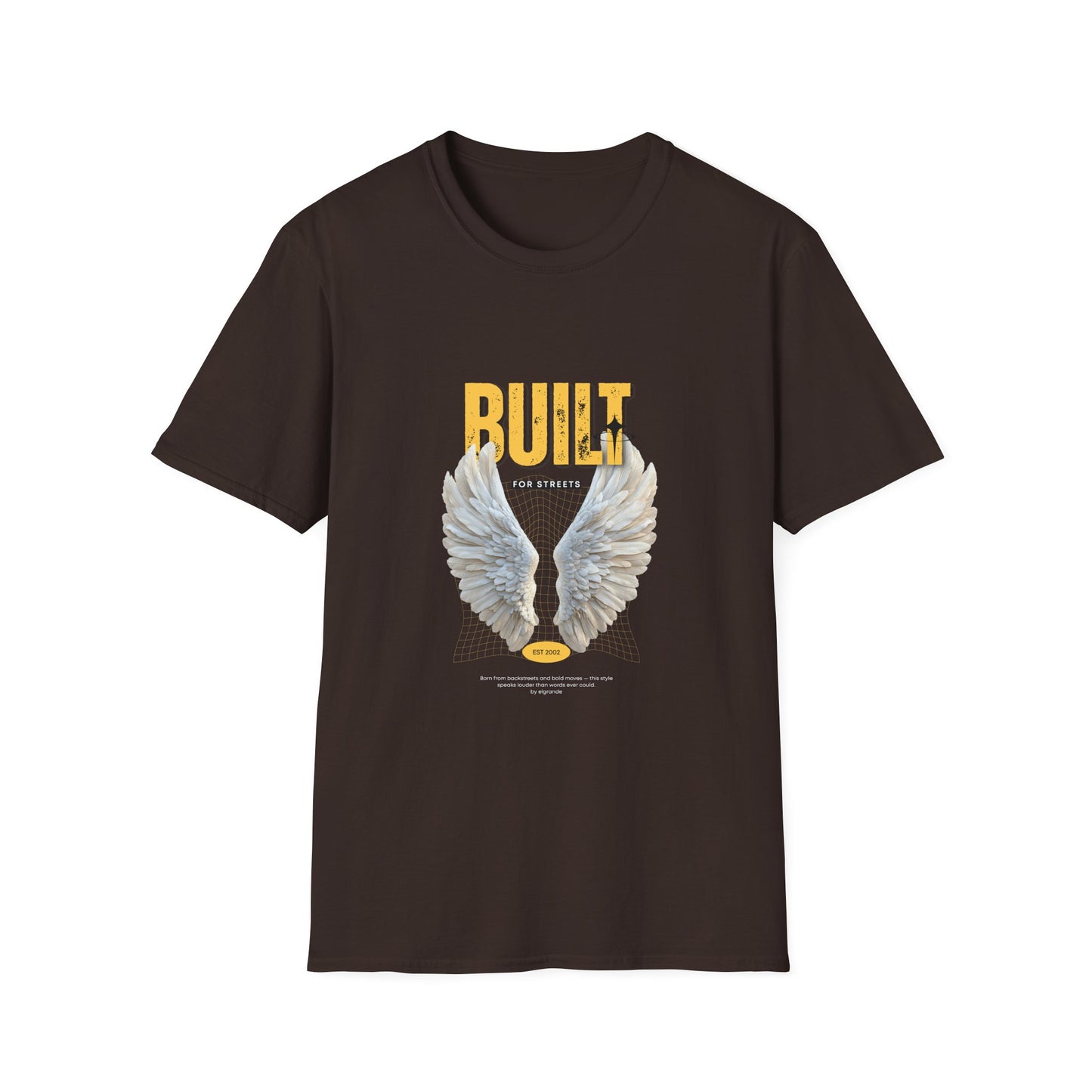 Built For Streets T-Shirt — Bold Urban Graphic with Angel Wings