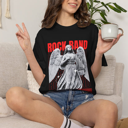 Rock Band Angel Graphic T-Shirt — Vintage 1990s Band Tee
