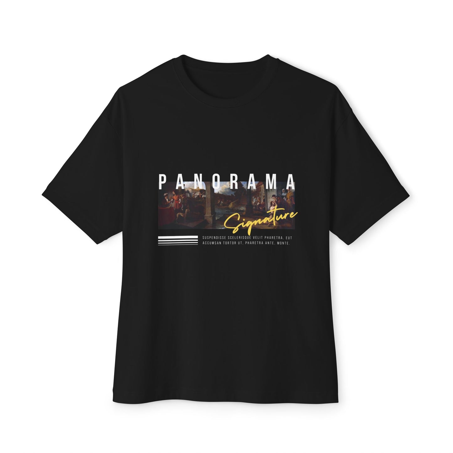 Panorama Signature Graphic Tee — Vintage Band Photo Box Logo T-Shirt