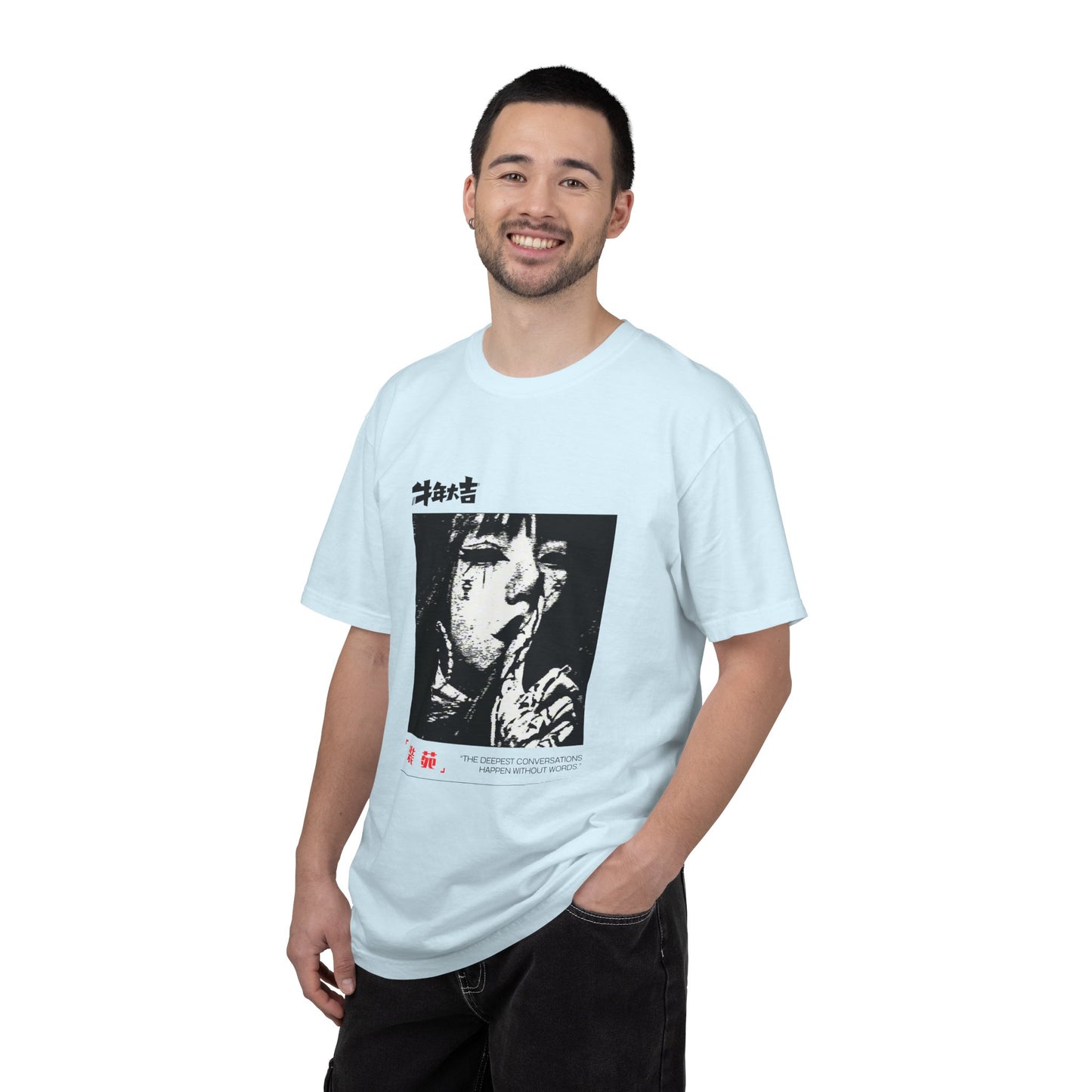 Horror Manga 'Shh...' Graphic Tee — Japanese Retro Thriller T-Shirt