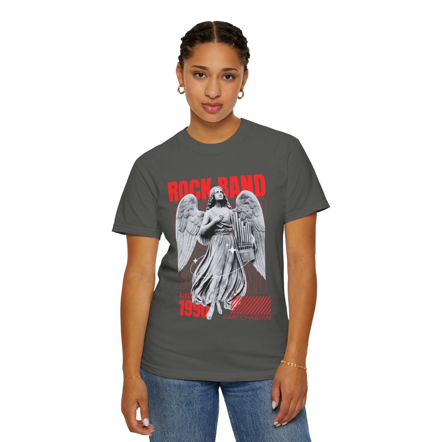 Rock Band Angel Graphic T-Shirt — Vintage 1990s Band Tee