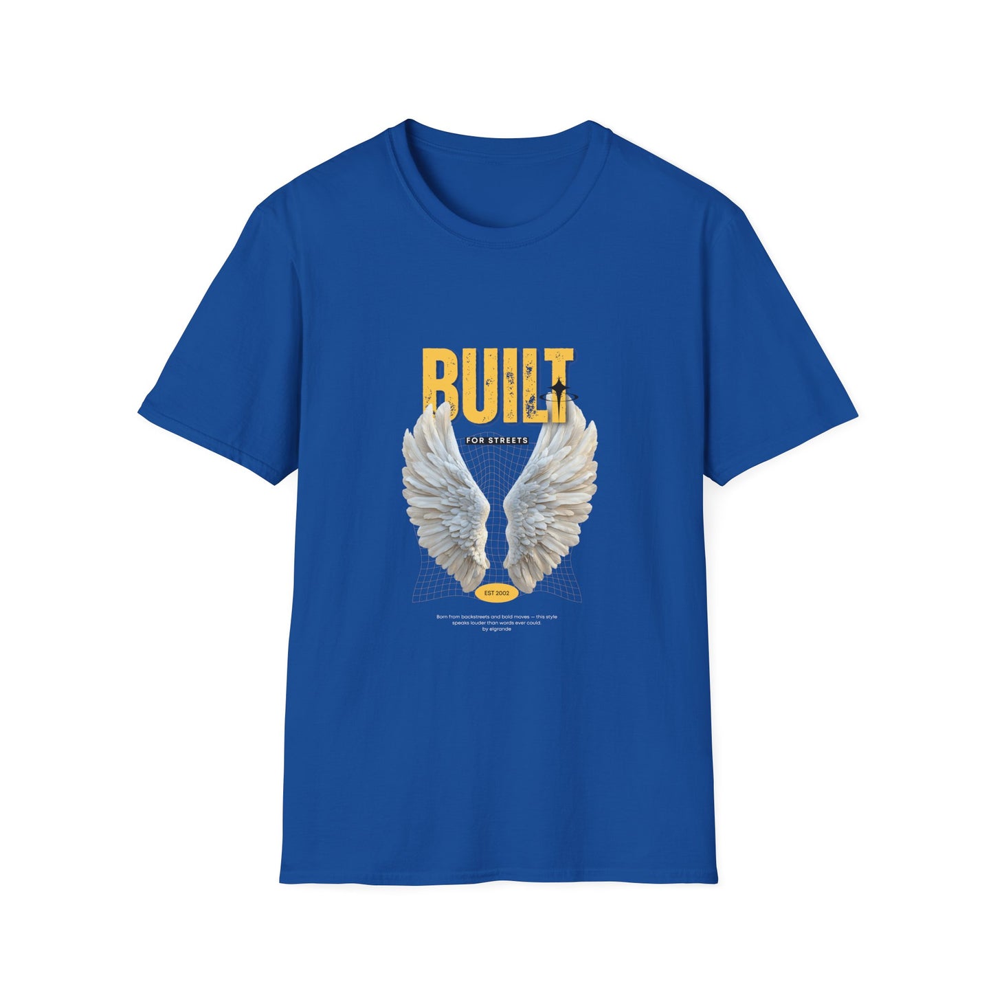 Built For Streets T-Shirt — Bold Urban Graphic with Angel Wings