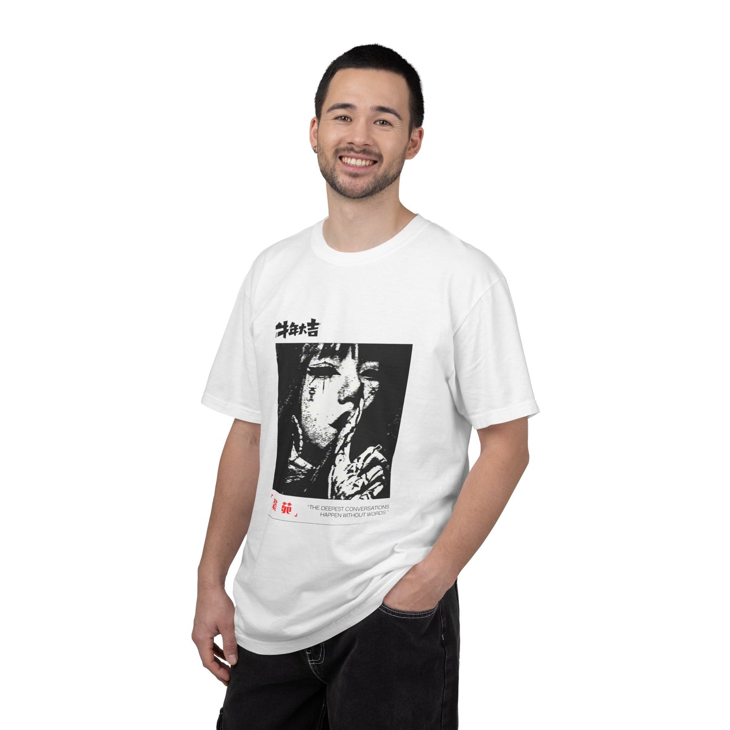 Horror Manga 'Shh...' Graphic Tee — Japanese Retro Thriller T-Shirt