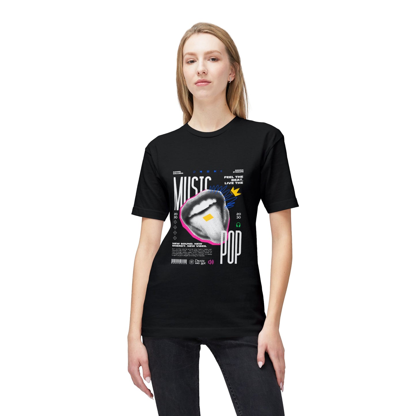 Music Pop T-Shirt — Retro Headphones Graphic Tee
