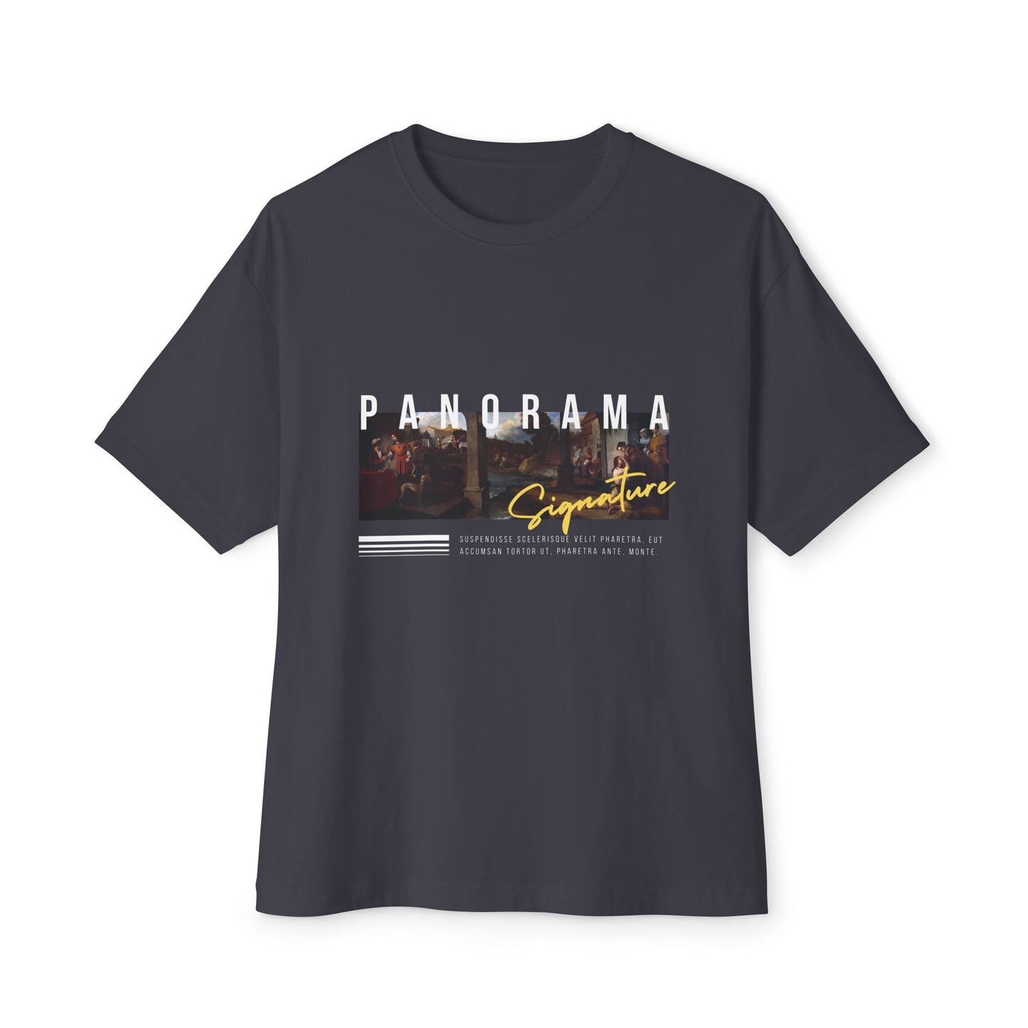 Panorama Signature Graphic Tee — Vintage Band Photo Box Logo T-Shirt