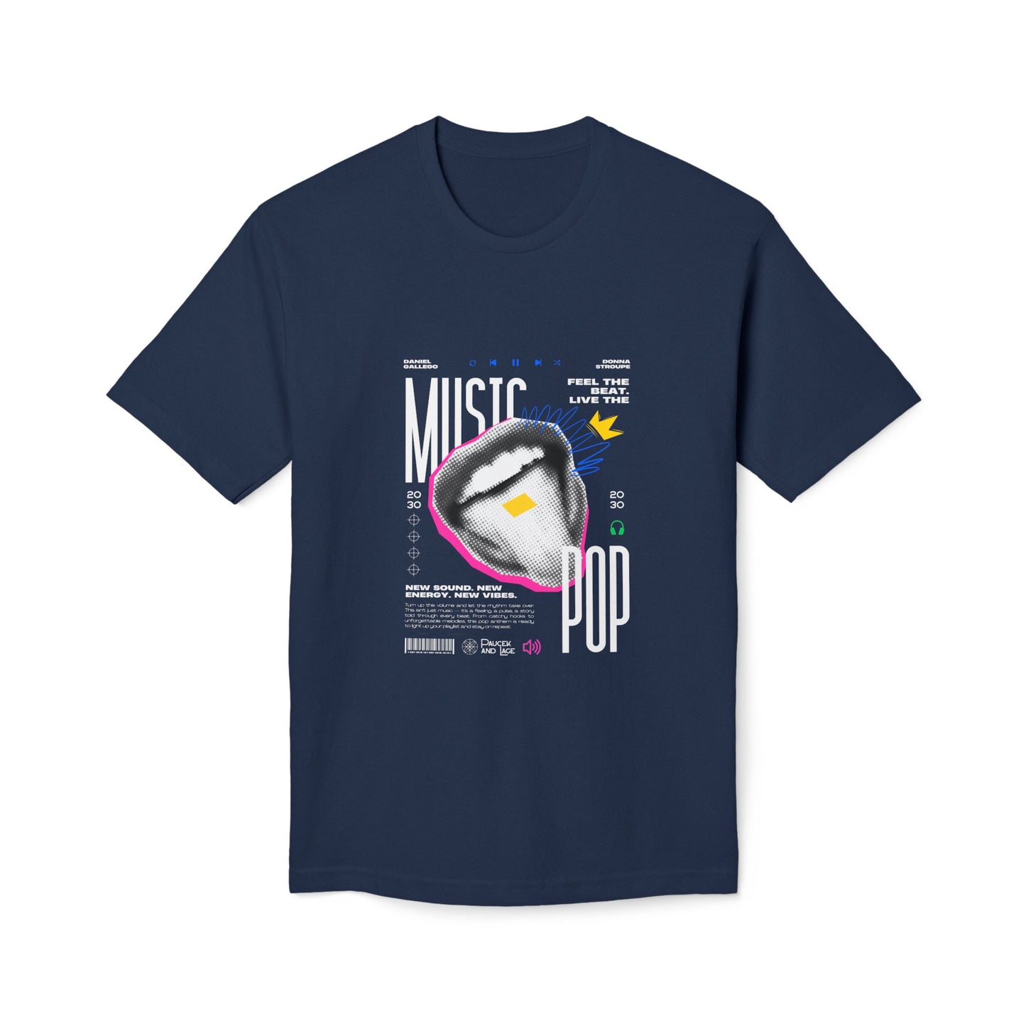 Music Pop T-Shirt — Retro Headphones Graphic Tee