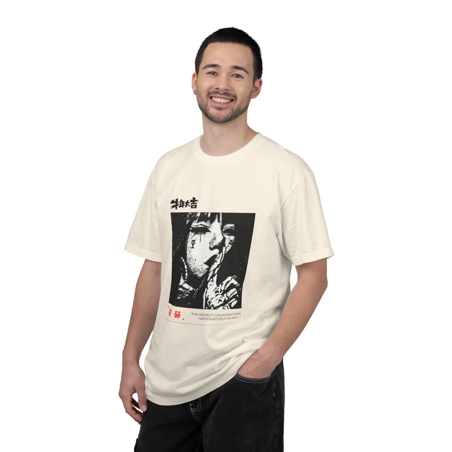 Horror Manga 'Shh...' Graphic Tee — Japanese Retro Thriller T-Shirt