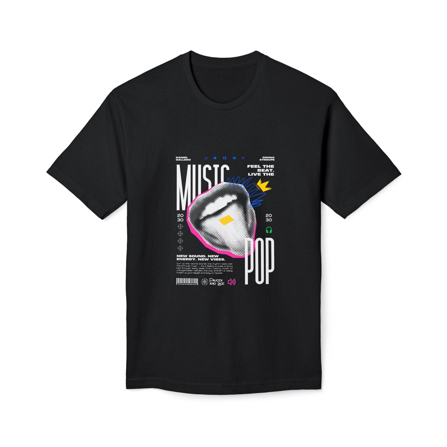 Music Pop T-Shirt — Retro Headphones Graphic Tee
