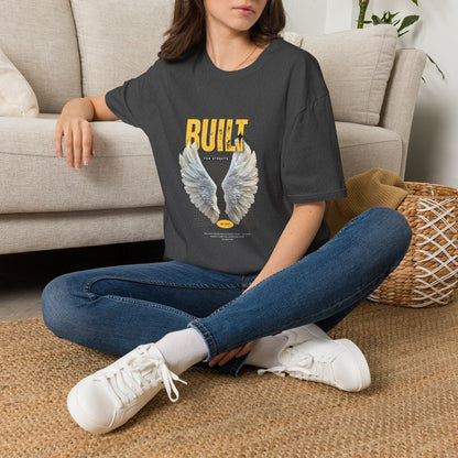 Built For Streets T-Shirt — Bold Urban Graphic with Angel Wings