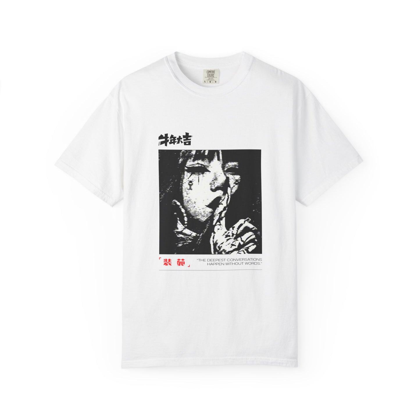 Horror Manga 'Shh...' Graphic Tee — Japanese Retro Thriller T-Shirt
