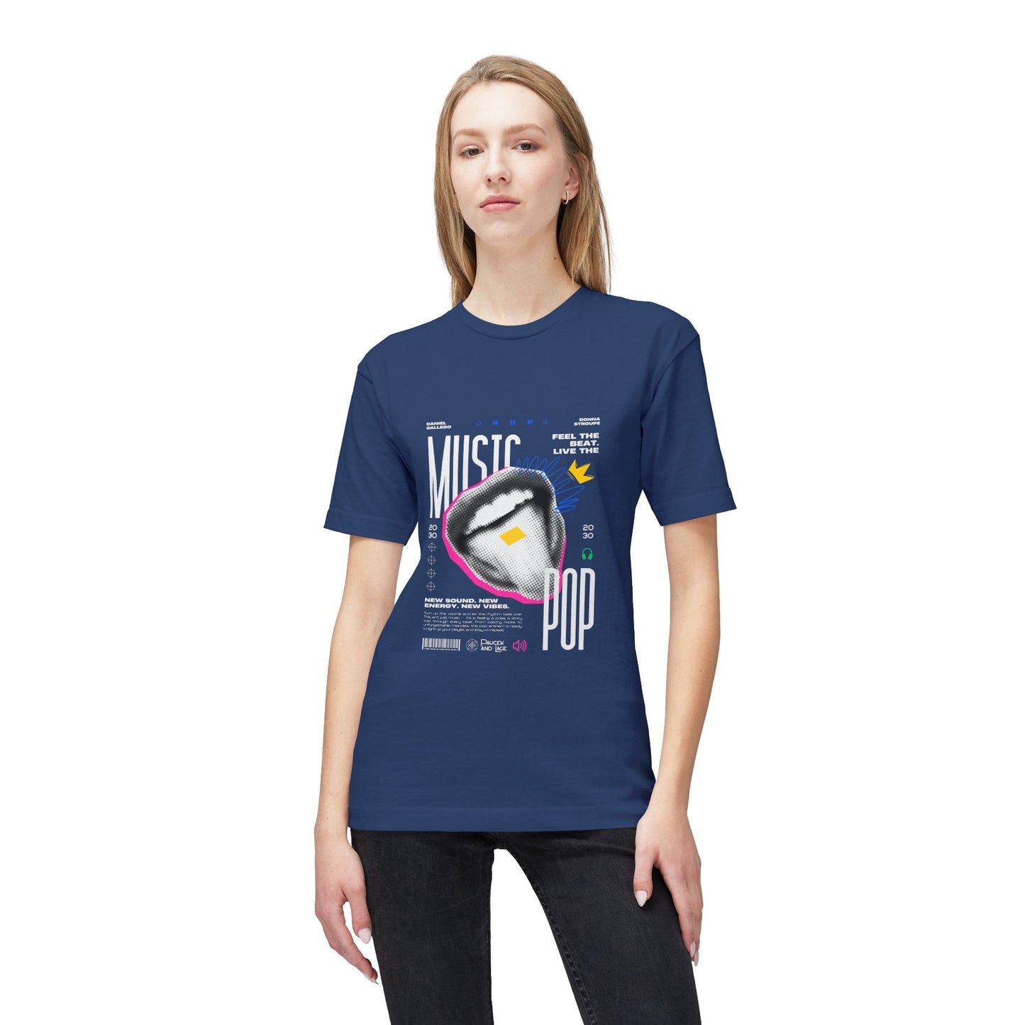 Music Pop T-Shirt — Retro Headphones Graphic Tee